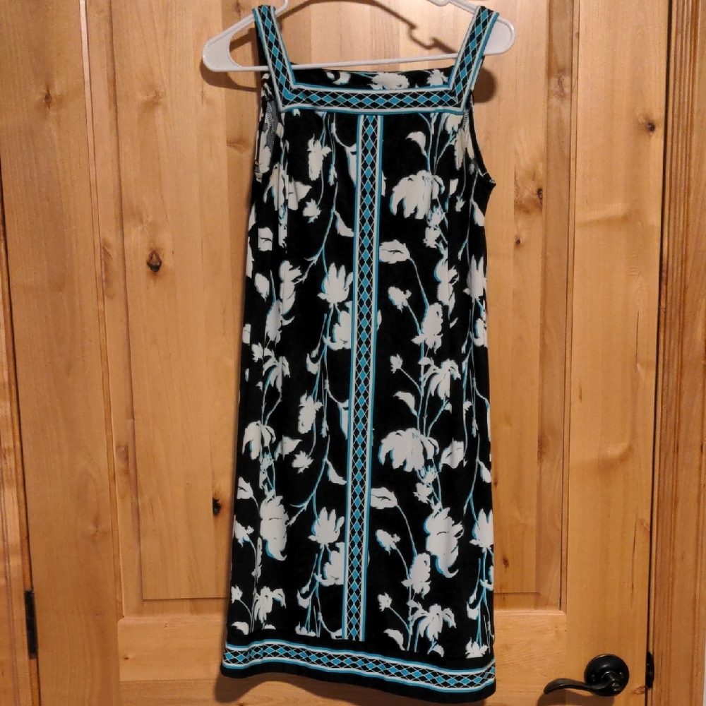 Beautiful Spring Mary McFadden Black and White Floral Midi Dress